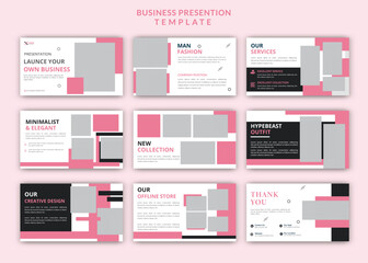 Modern Fashion minimalist editable powerpoint presentation slid design keynote template