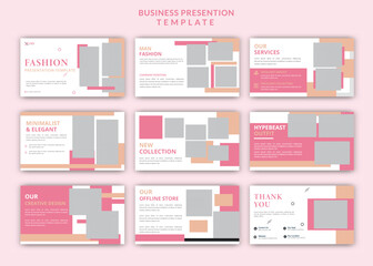 Minimalist creative powerpoint fashion presentation slid design template 