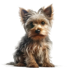 Cute dog face. Transparent isolated background. AI generated