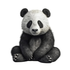 Fototapeta premium Cute baby panda bear. Transparent isolated background. AI generated