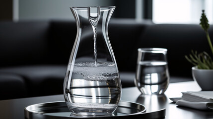 Fototapeta premium Elegant water carafe with a creative design, generative AI
