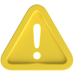Warning sign. Exclamation mark. 3D illustration.