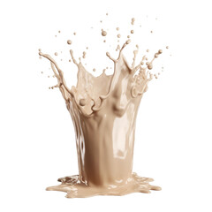 Abstract Milk splashes. Transparent isolated background. AI generated