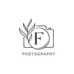 Modern Aesthetic Vector Photography Logo F