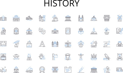 History line icons collection. Investments, Capital, Mergers, Acquisitions, Valuation, Equity, Debt vector and linear illustration. Funding,Risk,Assets outline signs set