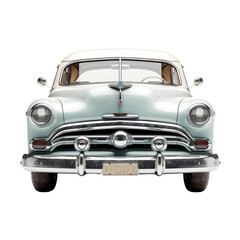 Obraz na płótnie Canvas Retro car front side. Transparent isolated background. AI generated