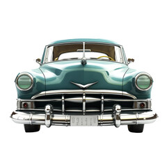 Obraz na płótnie Canvas Retro car front side. Transparent isolated background. AI generated
