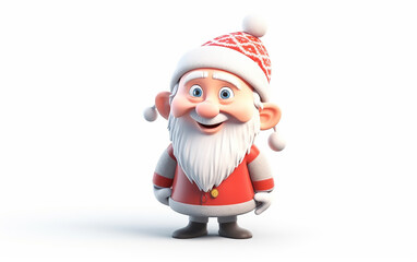 Obraz premium Animated character with a sparkling smile, dressed in festive attire, exuding Christmas cheer and ready to spread joy.