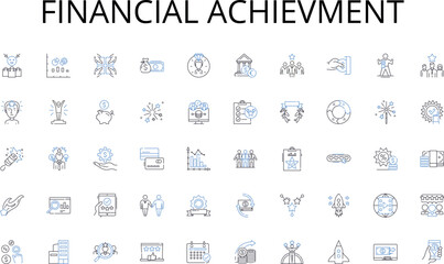 Financial achievment line icons collection. Firewall, Encryption, Malware, Phishing, Cybercrime, Hacker, Passwords vector and linear illustration. Threats,Vulnerabilities,Hacktivism outline signs set