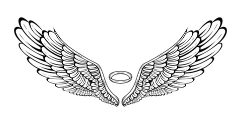 Vector angel wings tattoo design
