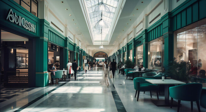 high street in qatar mall interior and exterior shot