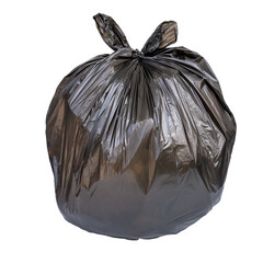 Black garbage bag with copyspace isolated.