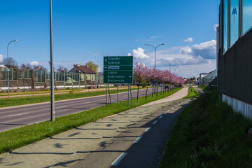 zwierzyniecka street in bialystok in spring