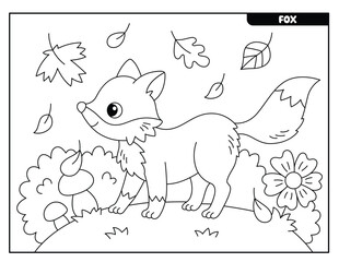 Fox coloring pages for kids