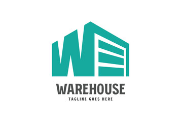 Simple Minimalist Initial Letter W for Warehouse Logo Design Vector