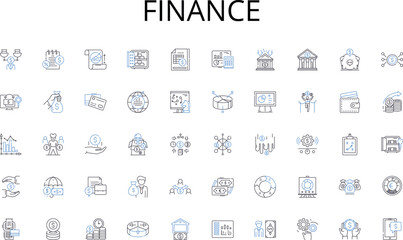 Finance line icons collection. Learning, Growth, Instruction, Teaching, Development, Enlightenment, Knowledge vector and linear illustration. Mastery,Understanding,Training outline signs set