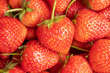 Fresh organic red strawberry fruit background
