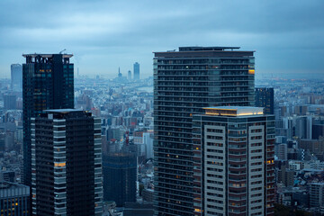 Obraz na płótnie Canvas Uedma Sky Building Roof Top Scenery of Tall Buildings