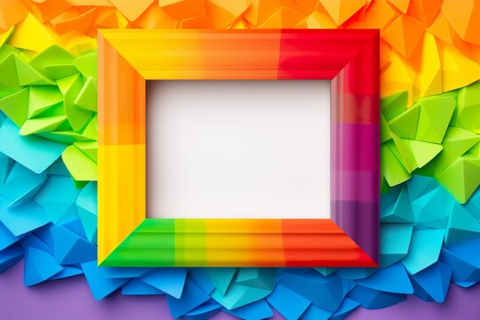 LGBT Pride Month colorful photo frame design generated ai