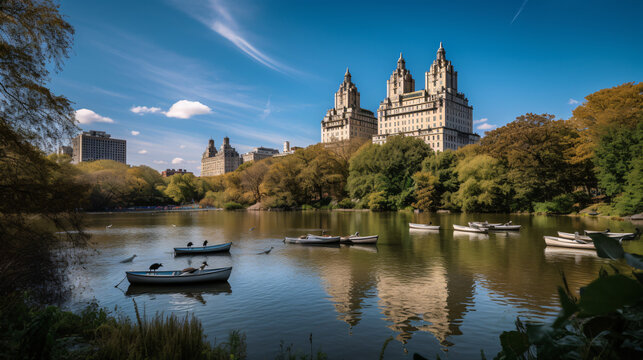 The serene beauty of Central Park in the heart of New York City, generative AI