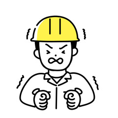 かわいい人物のイラストシリーズ _ 男性の作業員 _ 耐える　