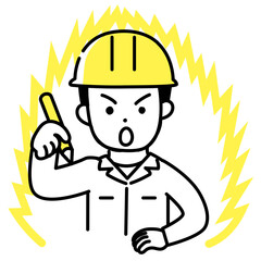 かわいい人物のイラストシリーズ _ 男性の作業員 _ 学ぶ　