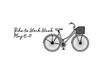 Naklejka na ściany i meble line art of bike to work week good for bike to work week celebrate. line art. illustration.