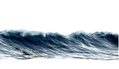 water wave isolated on transparent background. 3D render.