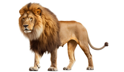 Lion isolated on transparent background cutout image