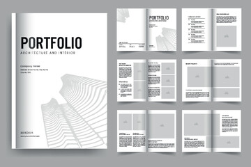 Building Architecture Portfolio Interior Portfolio Template or Brochure Layout Design
