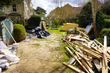 house construction. New and modern house construction. Rubbles and building under construction