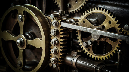 Close up of old watch mechanism