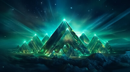 Green triangle background