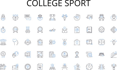 College sport line icons collection. E-commerce, Shopping, Retail, Marketplaces, Digital, Platform, Transaction vector and linear illustration. Mobile,Online,Consumer outline signs set