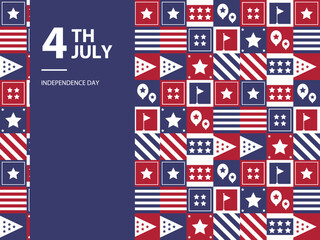 4th of july independence day america usa flag memorial united states vector pattern economic july