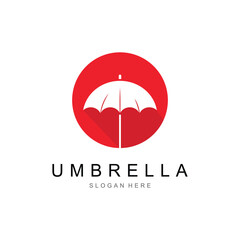 Colorful Umbrella Logo Template with Simple Concept