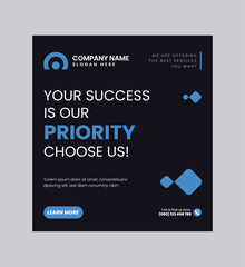Digital business marketing banner for social media post template, We are digital marketing experts, and We find new ways to market you digitally, Your business needs attention