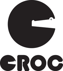 Modern vector logo with letter and Croc or crocodile design. Bold and powerful, perfect for a sports or outdoor brand