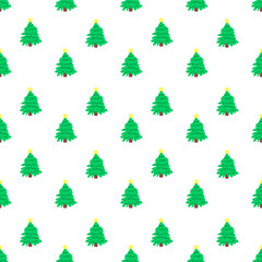 Fototapeta premium green christmas trees pattern 