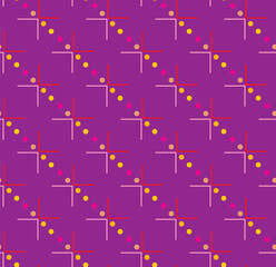 Seamless repeating pattern of crosses and dots