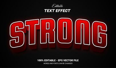 red strong 3d editable text effect