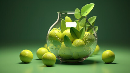 Limes in clear glass phase