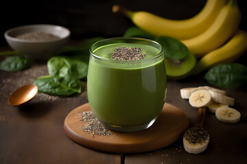 Refreshing and nutritious spinach smoothie. Made with fresh spinach, ripe fruits, and other wholesome ingredients, this smoothie is a delicious and healthy way to start your day. 