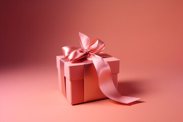 Obraz premium ピンクリボンの贈り物 ,プレゼントギフト,Generative AI