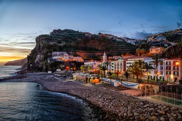 Fotobehang view of a village and the coastline at madeira portugal © Reinhard