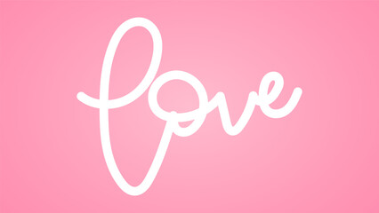  love handwritten on pink background ,for February 14 Valentines Day , Vector illustration EPS 10