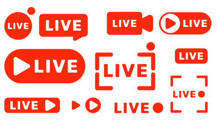 Live stream line icon online , isolated on white background ,Vector illustration EPS 10