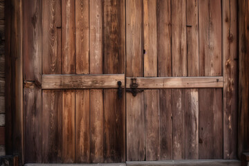 A rustic wooden door. Wood texture, background Generative AI
