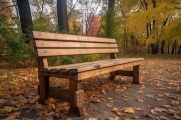 isolated park wooden bench