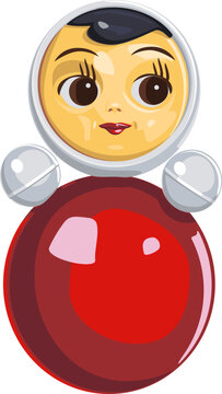 Tumbler doll in vector. Color.
Tumbler toy (roly-poly) for kids. Vector illustration of a children's roly-poly toy. Illustrations of toys for children.